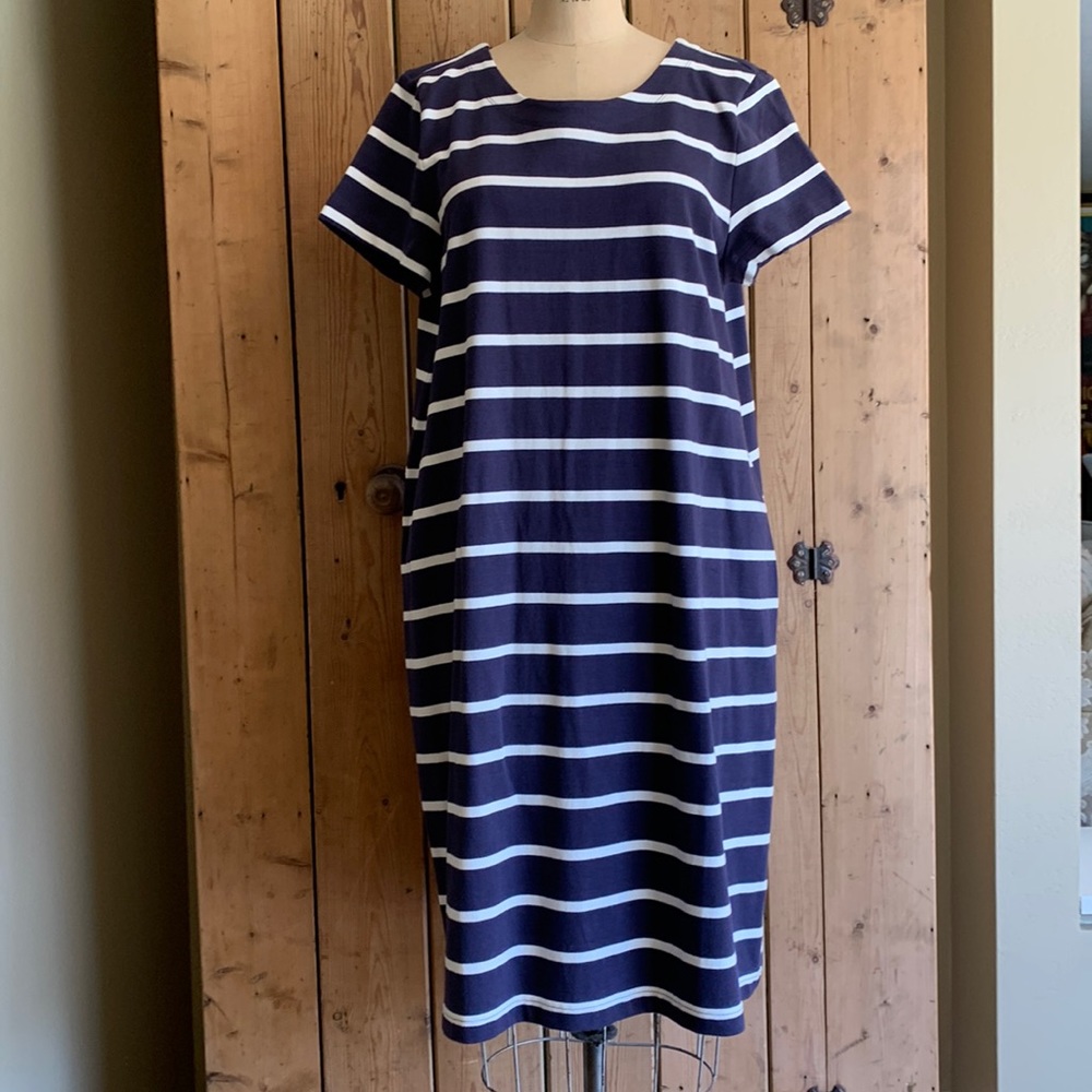 Navy and white knit Gap dress.